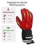 INBIKE Akku Beheizbare Handschuhe Damen Herren Kinder Motorrad Skihandschuhe Winter Beheizte Ski Hnadschuhe mit Heizung Schwarz S - 2