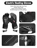 INBIKE Akku Beheizbare Handschuhe Damen Herren Kinder Motorrad Skihandschuhe Winter Beheizte Ski Hnadschuhe mit Heizung Schwarz S - 5