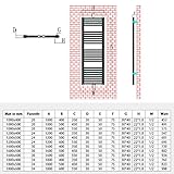 SONNI Handtuchheizkörper Handtuchtrockner Heizkörper Bad Mittelanschluss Handtuchwärmer Badheizkörper Weiß Gerade 40 * 120cm - 8