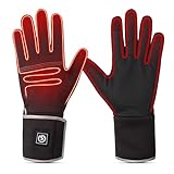 Beheizte Handschuhe für Herren und Damen, SAVIOR HEAT Dünne Elektrische Batterie Wiederaufladbare Handschuhe atmungsaktive weiche warme Winterskifahren Tippen Fahren Gehen Laufen