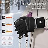 Beheizte Handschuhe für Herren und Damen, SAVIOR HEAT Dünne Elektrische Batterie Wiederaufladbare Handschuhe atmungsaktive weiche warme Winterskifahren Tippen Fahren Gehen Laufen - 4