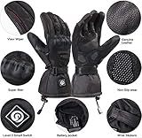 Beheizbare Handschuhe, Beheizbare Motorradhandschuhe, wasserdichte und Warme Motorradhandschuhe mit CE-Zertifizierung Wiederaufladbarem Lithium Ionen Akku Handschuhe 7.4V 2200MAH - 3