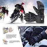 Beheizbare Handschuhe, Beheizbare Motorradhandschuhe, wasserdichte und Warme Motorradhandschuhe mit CE-Zertifizierung Wiederaufladbarem Lithium Ionen Akku Handschuhe 7.4V 2200MAH - 6