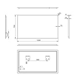 Talos Moon Badspiegel mit Beleuchtung - Badezimmerspiegel 120 x 70 cm - LED Spiegel mit umlaufenden Raumlicht - Lichtfarbe neutralweiß - hochwertiger Aluminiumrahmen - 7