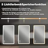 YOLEO Badspiegel mit Beleuchtung, Wandspiegel 100×60 cm, LED-Spiegel mit Touchschalter und Beschlaghemmungsfunktion, Kaltweiß 6400K - 4