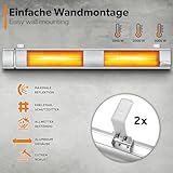 TRESKO Infrarot Heizstrahler 3000W mit Fernbedienung | Wärmestrahler Terrasse elektrisch mit 3 Heizstufen | Terrassenstrahler Innen & Außen | Wand-Heizstrahler Infrarotstrahler Wickeltischstrahler - 4