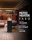 Planika – Faro – Terrassenheizer Gas schwarzer, 8kW tragbarer und freistehender, Propan Heizpilz für Ihren Garten und Terrasse (Faro + Abdeckung) - 2