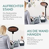 Navaris Baby Heizstrahler Wärmelampe mit Standfuß - 3 Stufen Wickeltisch Wärme Lampe mit Stand - Abschaltautomatik höhenverstellbar in Schwarz - 2