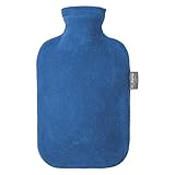 Fashy Wärmflasche Flauschbezug anthrazit, 2 L, 1er Pack (1 x 1 Stück) - 2